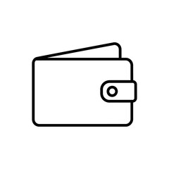 Obraz premium Minimalist Black and White Wallet Icon for Financial and Payment Concepts