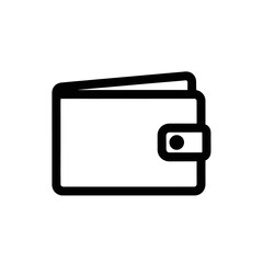 Obraz premium Minimalist Black and White Wallet Icon for Financial and Shopping Applications