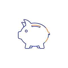 Obraz premium Minimalist Illustration of a Piggy Bank in Outline Style for Financial Savings Concept