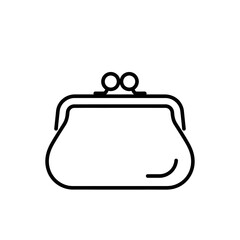 Obraz premium Minimalist Line Art Illustration of a Classic Coin Purse for Accessory and Fashion Design