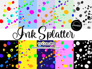 色違いのシームレスパターンのセット インク