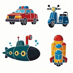 set of transport icons illustration 