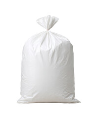 Full white plastic garbage bag