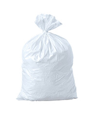 White plastic garbage bag filled with something