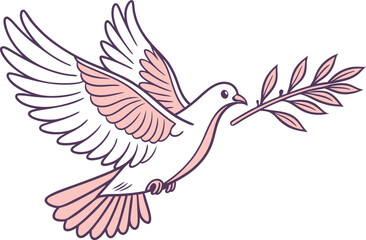 Obraz premium Realistic Dove Bird Illustration. White Dove Bird with Natural Details. Peaceful Dove Bird Realistic Artwork. Flying Dove Bird with Soft Feathers. Detailed Dove Bird Natural Look. Realistic White Dove
