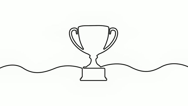 Continuous Single Line Trophy Video Animation