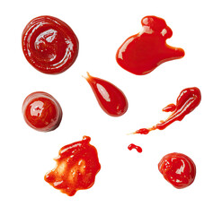 Red ketchup splatters on black