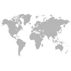 A gray-scaled, outlined world map with continents against a stark black background