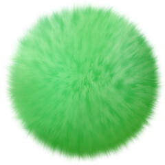 Green fluffy ball