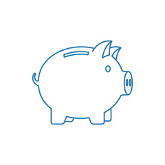 Obraz premium Minimalist Line Art Illustration of a Piggy Bank for Financial Savings Concept