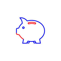 Obraz premium Minimalist Line Art Illustration of a Piggy Bank for Financial Savings Concept