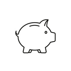 Fototapeta premium Minimalist Line Art Illustration of a Piggy Bank for Financial Savings Concept