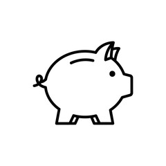 Obraz premium Minimalist Line Art Illustration of a Piggy Bank for Financial Savings Concept