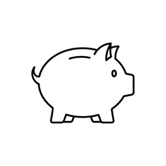 Fototapeta premium Minimalist Line Art Illustration of a Piggy Bank for Financial Savings Visuals