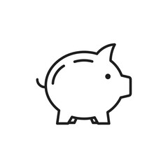 Obraz premium Minimalist Line Art Illustration of Piggy Bank for Financial Savings Concept