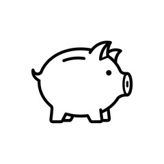Minimalist Line Drawing of a Cute Piggy Bank Illustration for Savings and Finance Concept