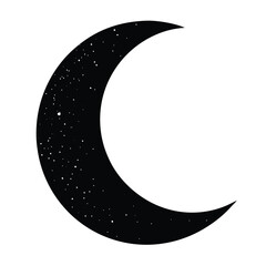 moon  crescent vector on white background