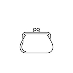 Obraz premium Minimalist Line Drawing of Classic Coin Purse or Clutch for Fashion Accessories
