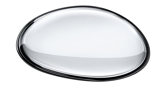 Glossy, oval, reflective, metallic object