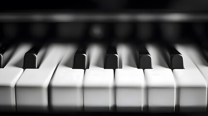 octet. Close-up of piano keys in black and white pattern, elegant musical instrument detail. lifestyle magazines, social media lookbooks, designed for influencer and brand collaborations.