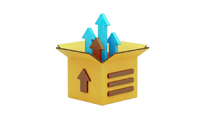 Arrows Rising Out of a Box: Growth Concept