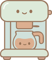Cute Coffee Maker Illustration
