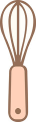 Minimalist Illustration of a Whisk