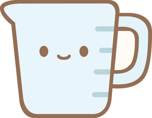Illustration of Measuring Cup with Cute Face