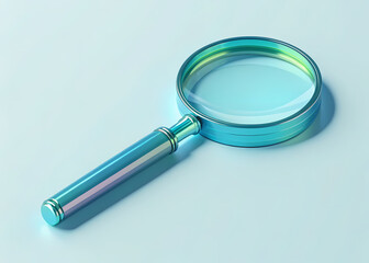 magnifying glass on blue background