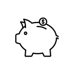 Obraz premium Minimalist Piggy Bank Illustration with Coin Saving Concept for Financial Growth