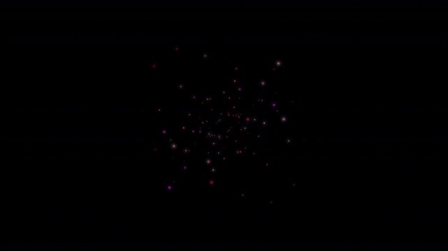continuous slow glitter starburst eruption explosion of tiny small glittering stars that continuously evolve and burst into a gentle explosion of little space specks of stardust 4K overlay