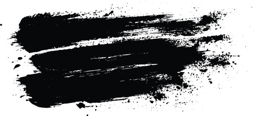 Black Watercolour paint brush splas