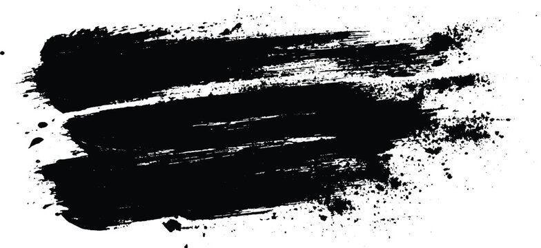 Black Watercolour paint brush splas