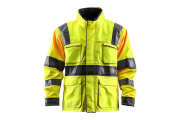 High Visibility Reflective Safety Jacket for Outdoor Work Isolated on a Transparent Background