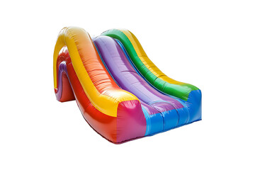 Large colorful outdoor inflatable slide toy designed for playful fun Isolated on a Transparent Background