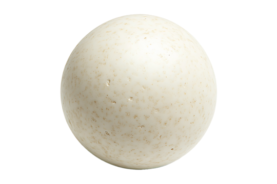Natural styled white decorative orb featuring subtle markings Isolated on a Transparent Background - Powered by Adobe