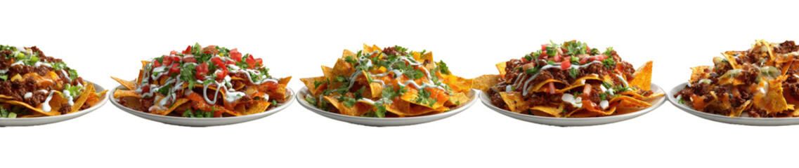 Four servings of nachos