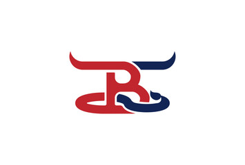 Initia B Buffalo Logo, letter B with Buffalo combination logo, vector illustration