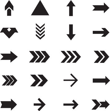 arrow, triangular arrow, upward arrow, right arrow, downward arrow, chevron, pointing arrow, directional icon.eps