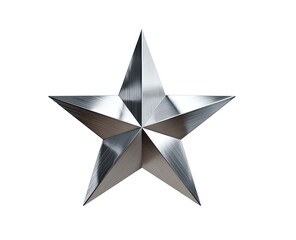 Obraz premium Metallic silver star on black background. 3D rendered, high detail