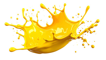 Vibrant splash of bright yellow liquid, dynamically sculpted, against black backdrop