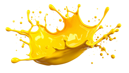 Vibrant splash of bright yellow liquid, dynamically sculpted, against black backdrop