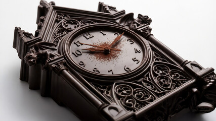 Gothic styled Chocolate Clock Food art, Conceptual Food