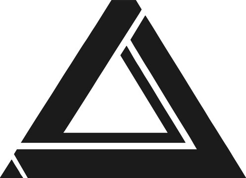 Abstract geometric impossible triangle illusion design symbolizing paradox creativity minimalism balance and modern conceptual vector art