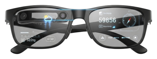 Augmented reality glasses showcase tech event innovation isolated on transparent background