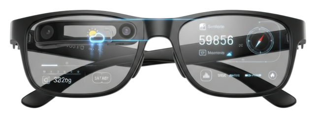 Augmented reality glasses showcase tech event innovation isolated on transparent background