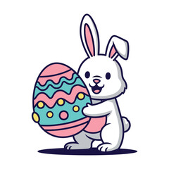 Happy easter bunny and egg t shirt design, Easter design element