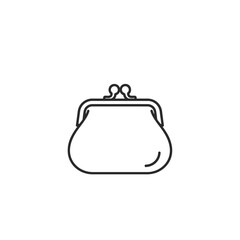 Obraz premium Simple Black and White Line Drawing of a Classic Coin-Purse in Minimalist Style for Design Projects