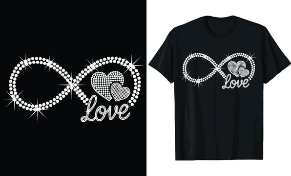 Sparkling Diamond Infinity Love Valentine Day T Shirt Design