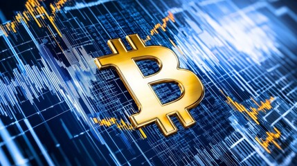 Bitcoin Symbol With Financial Chart